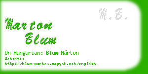 marton blum business card